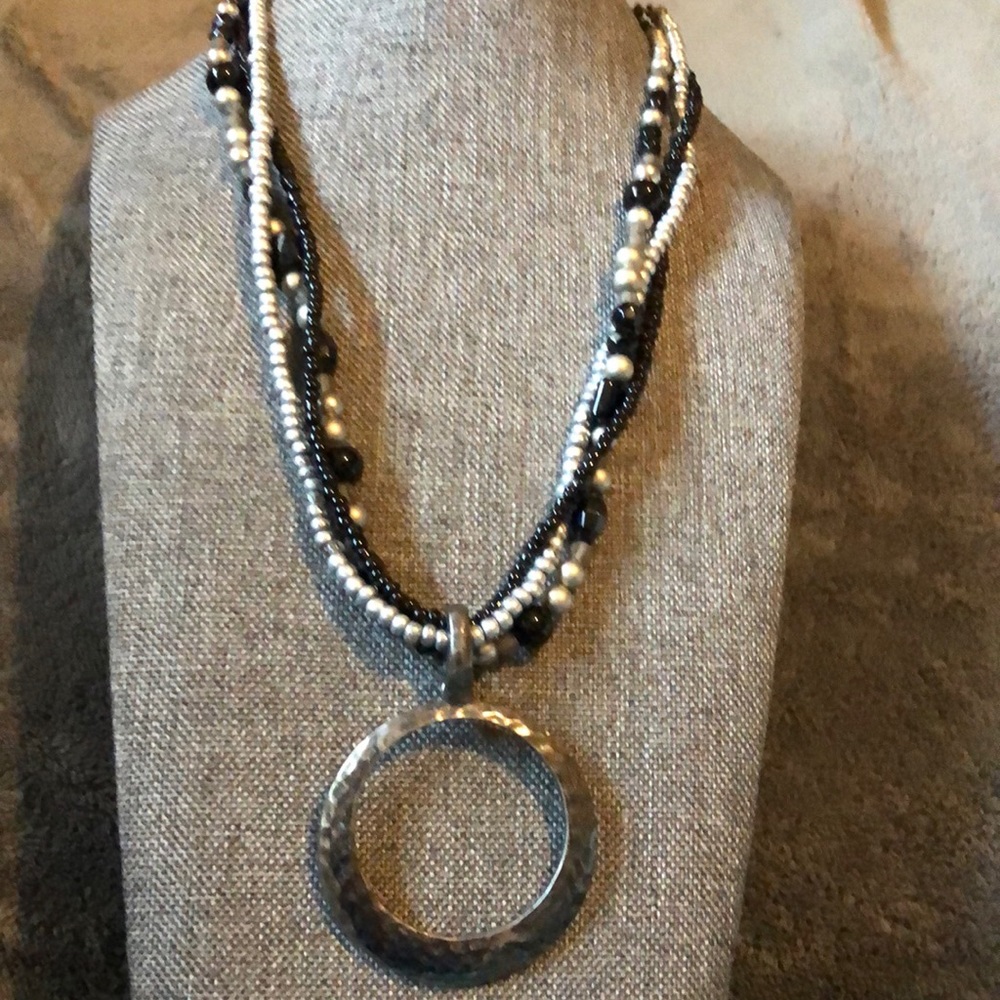 Premier design necklace black and silver beads